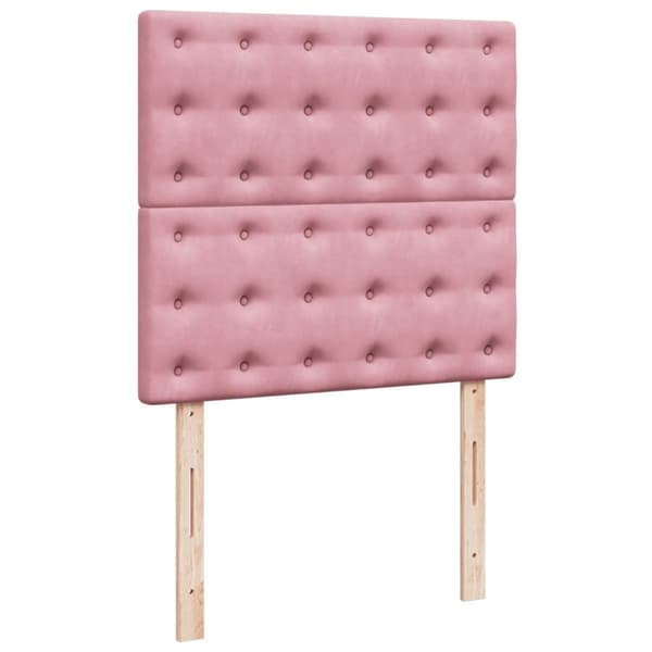 kontinentalseng med madras 90x200 cm fløjl lyserød