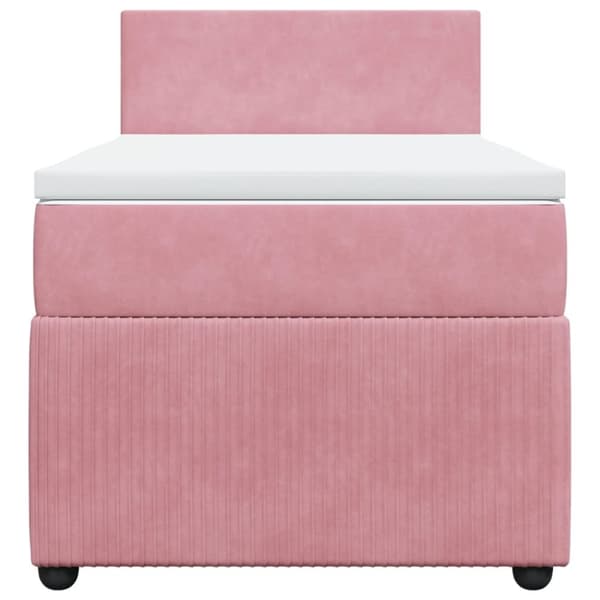 kontinentalseng med madras 90x190 cm fløjl pink