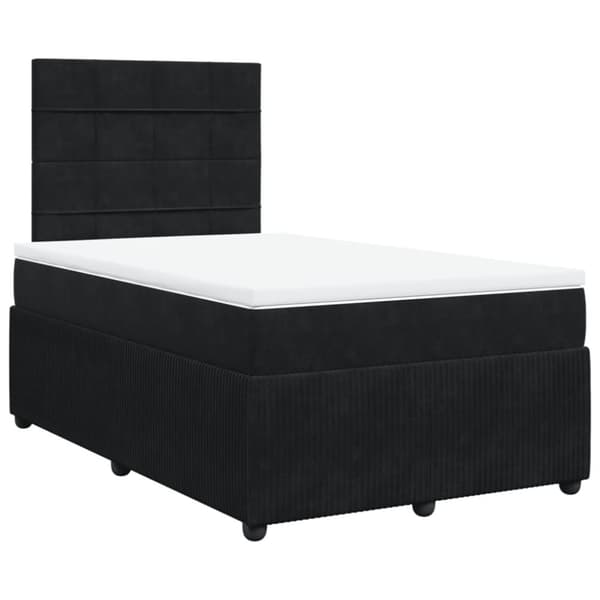 kontinentalseng med madras 120x190 cm velour sort