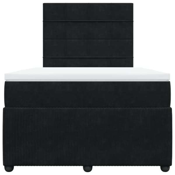kontinentalseng med madras 120x190 cm velour sort