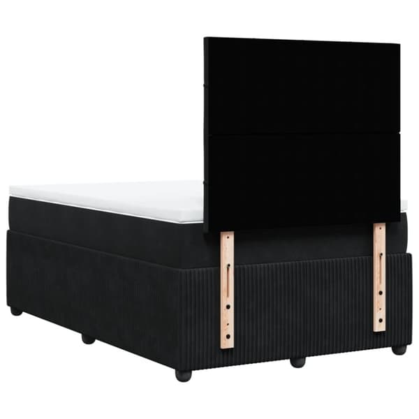 kontinentalseng med madras 120x190 cm velour sort