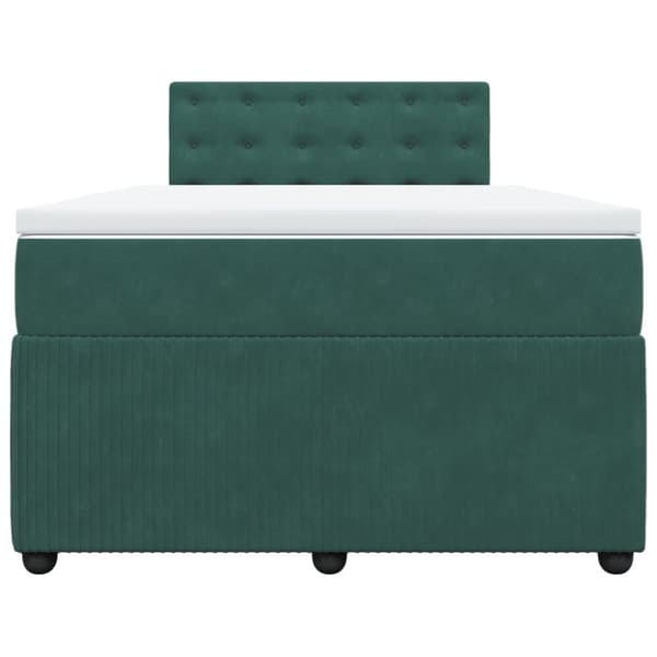 kontinentalseng med madras 120x190 cm velour mørkegrøn