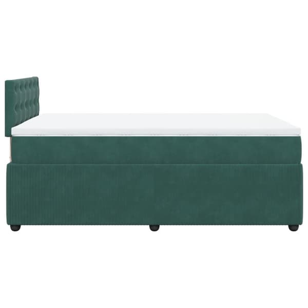 kontinentalseng med madras 120x190 cm velour mørkegrøn