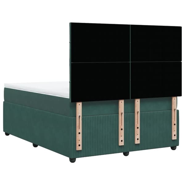 Ramsäng med madrass mörkgrön 140x190 cm sammet