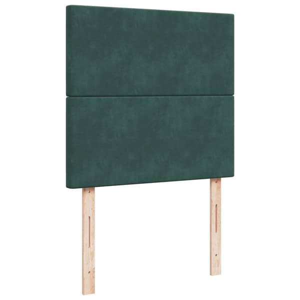 kontinentalseng med madras 90x190 cm fløjl mørkegrøn