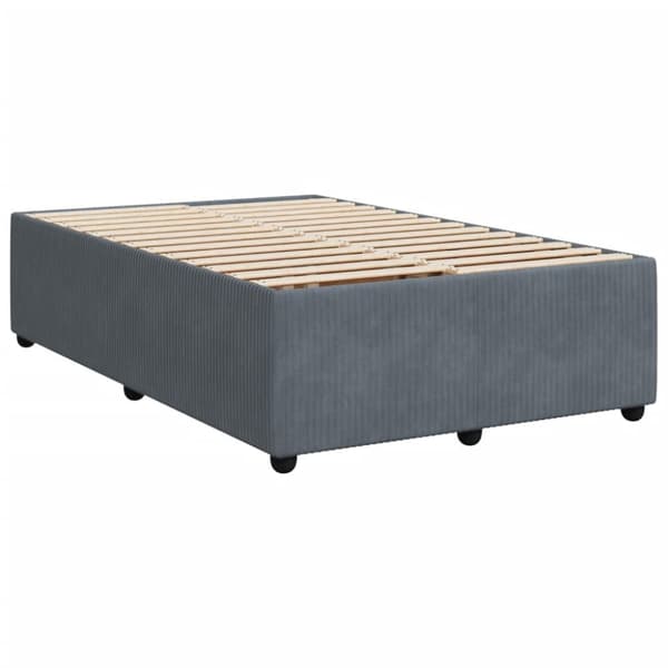 Ramsäng med madrass mörkgrå 120x190 cm sammet