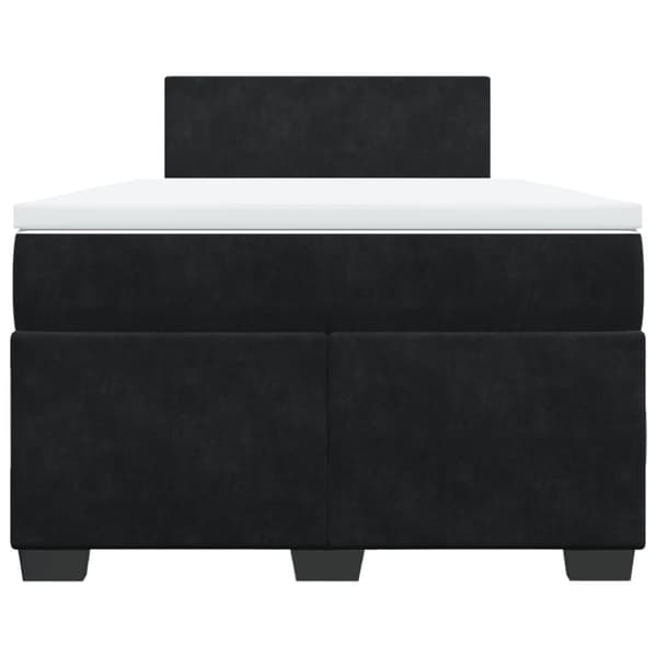 Ramsäng med madrass svart 120x190 cm sammet