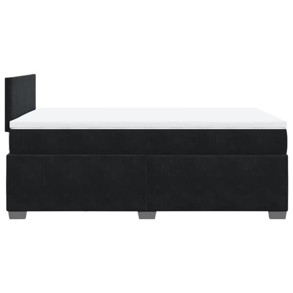 Ramsäng med madrass svart 120x190 cm sammet
