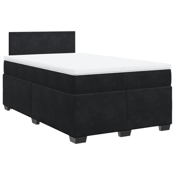 Ramsäng med madrass svart 120x190 cm sammet