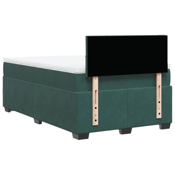 kontinentalseng med madras 120x190 cm velour mørkegrøn