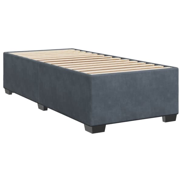 Ramsäng med madrass mörkgrå 90x200 cm sammet