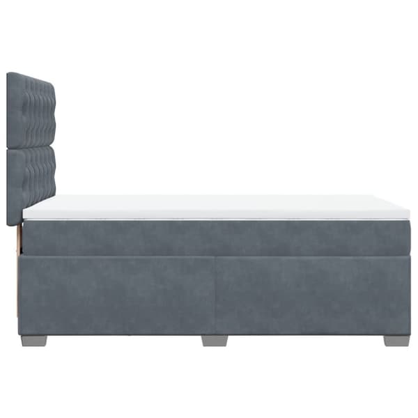 Ramsäng med madrass mörkgrå 90x200 cm sammet