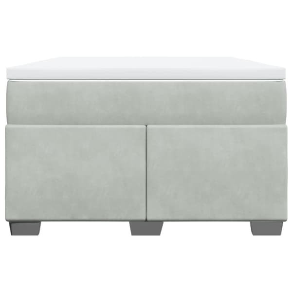 kontinentalseng med madras 120x190 cm velour lysegrå