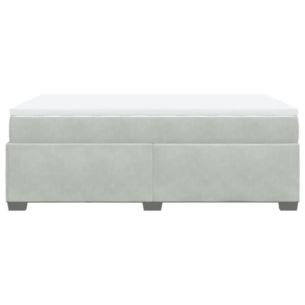 kontinentalseng med madras 120x190 cm velour lysegrå