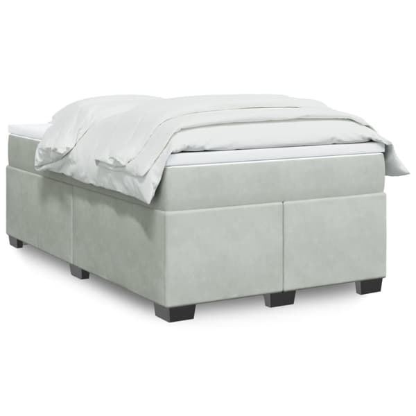 kontinentalseng med madras 120x190 cm velour lysegrå