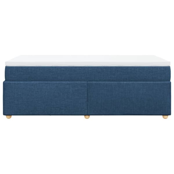 kontinentalseng med madras 90x190 cm stof blå