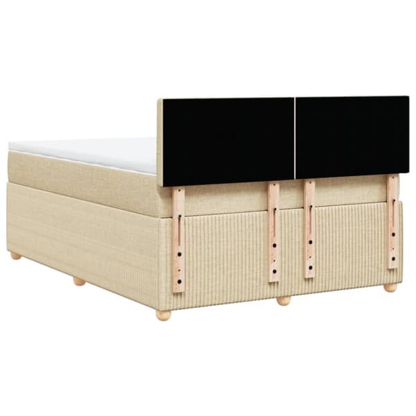 kontinentalseng med madras 140x190 cm stof cremefarvet