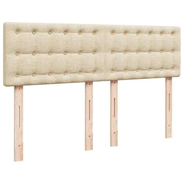 kontinentalseng med madras 140x190 cm stof cremefarvet