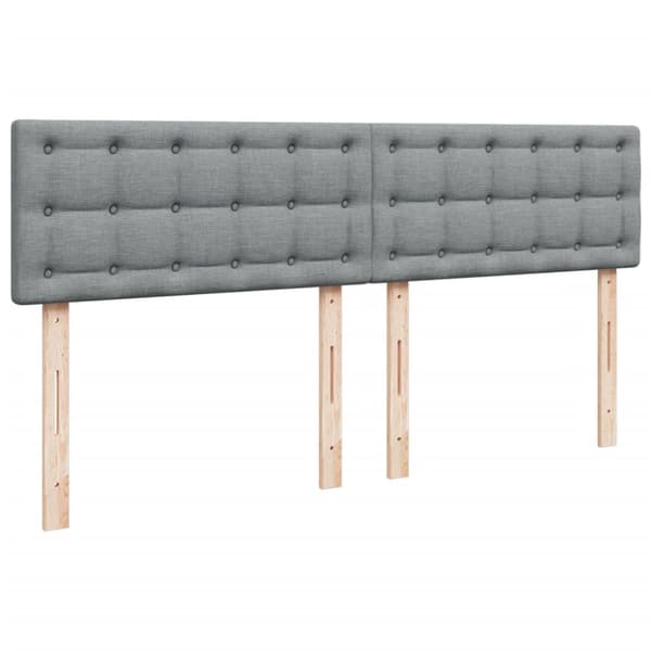 kontinentalseng med madras 200x200 cm stof lysegrå