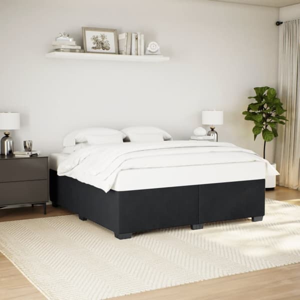 sengeramme 180x200 cm fløjl sort