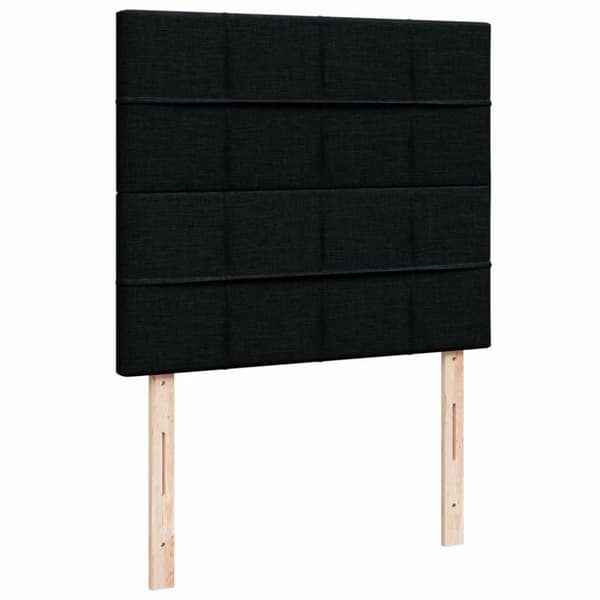 Ramsäng med madrass svart 120x190 cm tyg