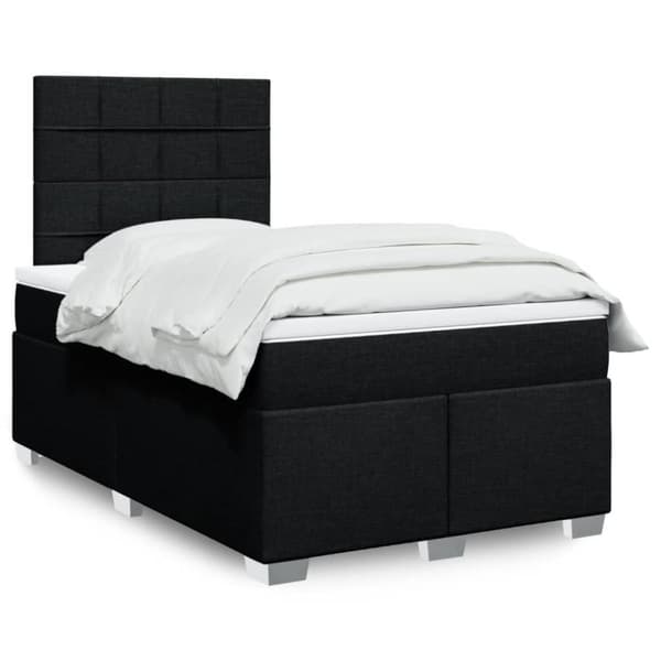 Ramsäng med madrass svart 120x190 cm tyg