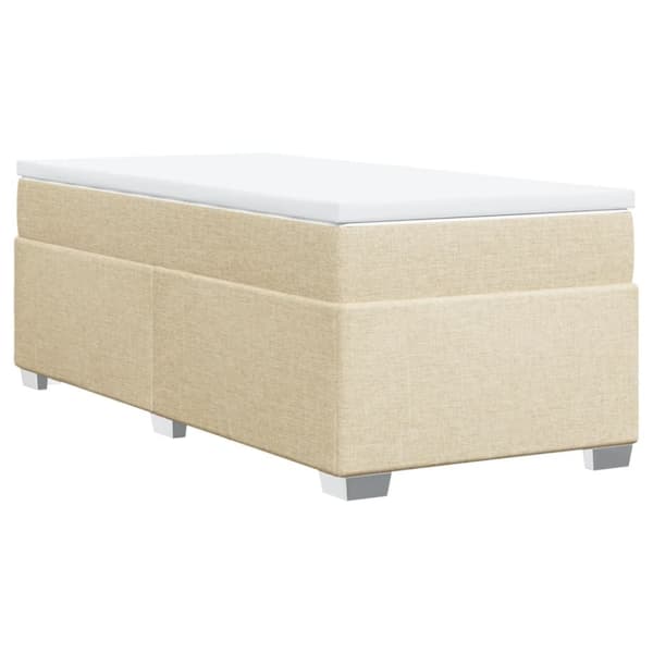 kontinentalseng med madras 90x200 cm stof cremefarvet