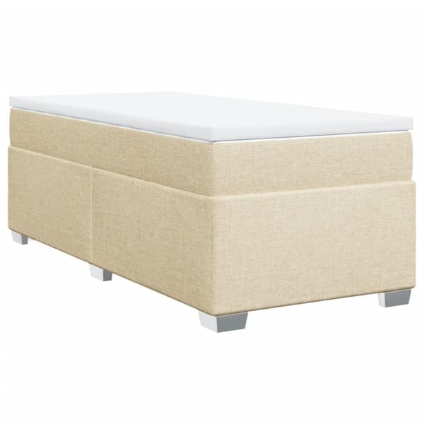 kontinentalseng med madras 90x200 cm stof cremefarvet
