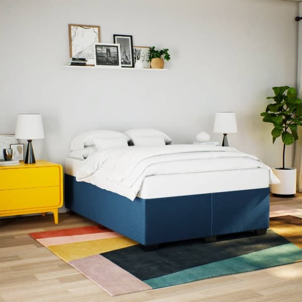 sengeramme uden madras 140x200 cm stof blå