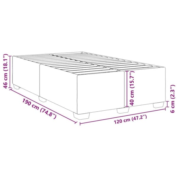 sengeramme 120x190 cm stof sort