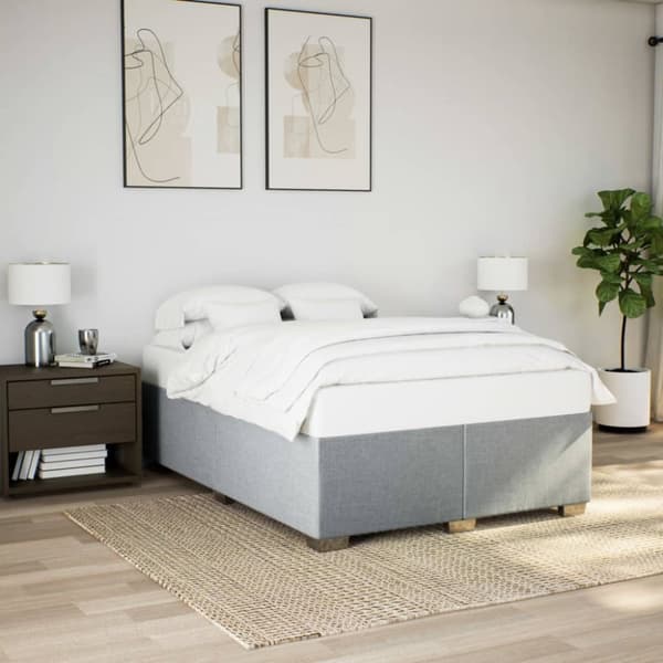 sengeramme uden madras 140x190 cm stof lysegrå