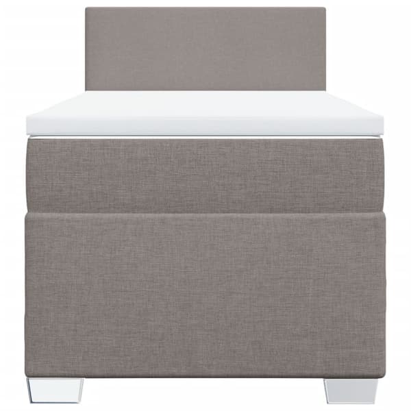 Ramsäng med madrass taupe 80x200 cm tyg