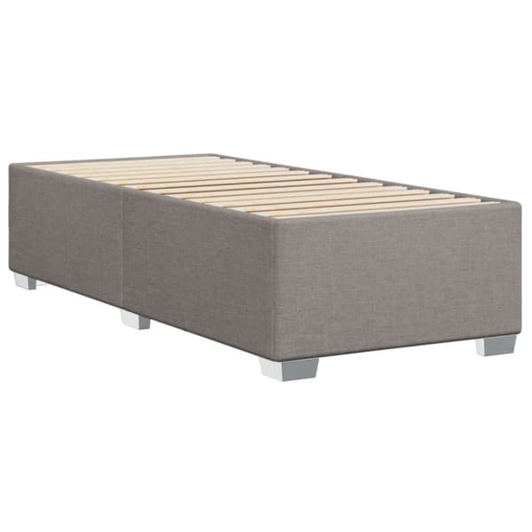 Ramsäng med madrass taupe 80x200 cm tyg