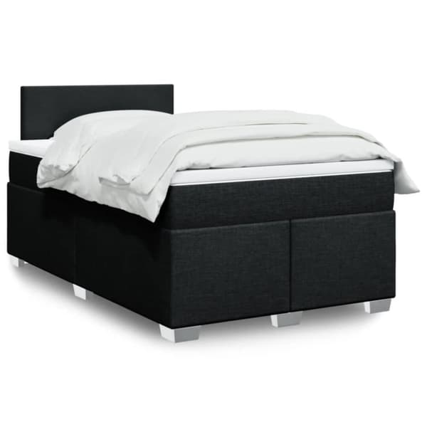 Ramsäng med madrass svart 120x190 cm tyg