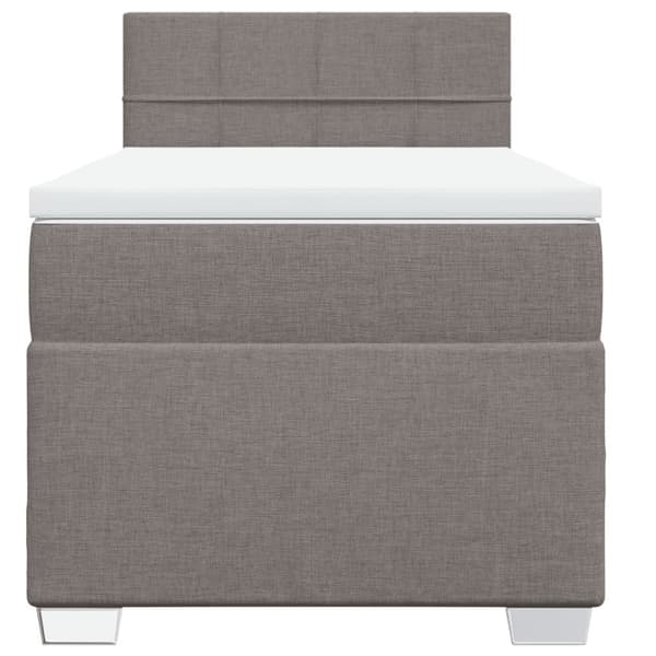Ramsäng med madrass taupe 80x200 cm tyg