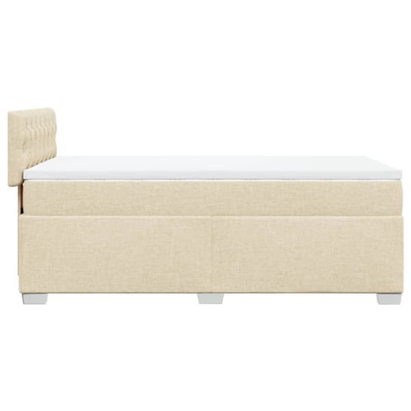 kontinentalseng med madras 80x200 cm stof cremefarvet