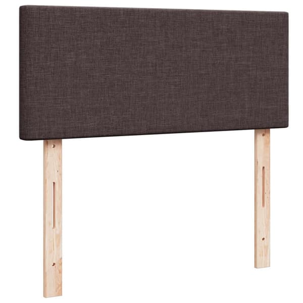 Ramsäng med madrass mörkbrun 120x190 cm tyg