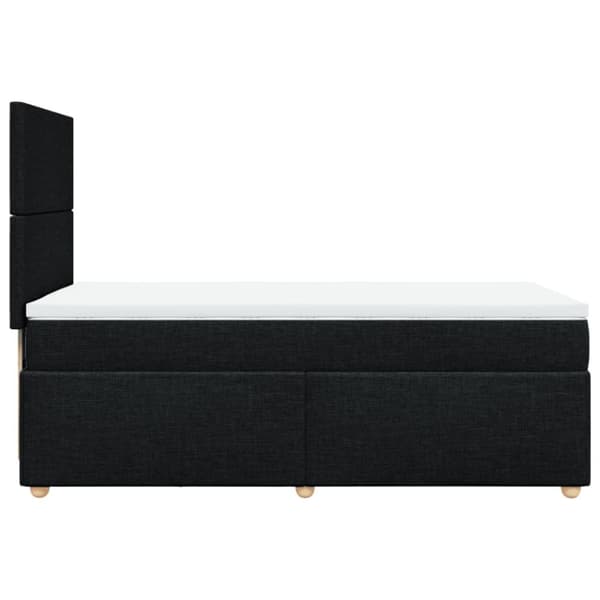 Ramsäng med madrass svart 80x200 cm tyg