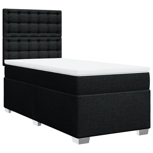 kontinentalseng med madras 90x200 cm stof sort
