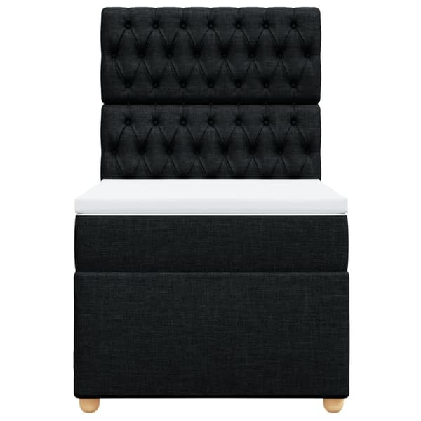 kontinentalseng med madras 80x200 cm stof sort