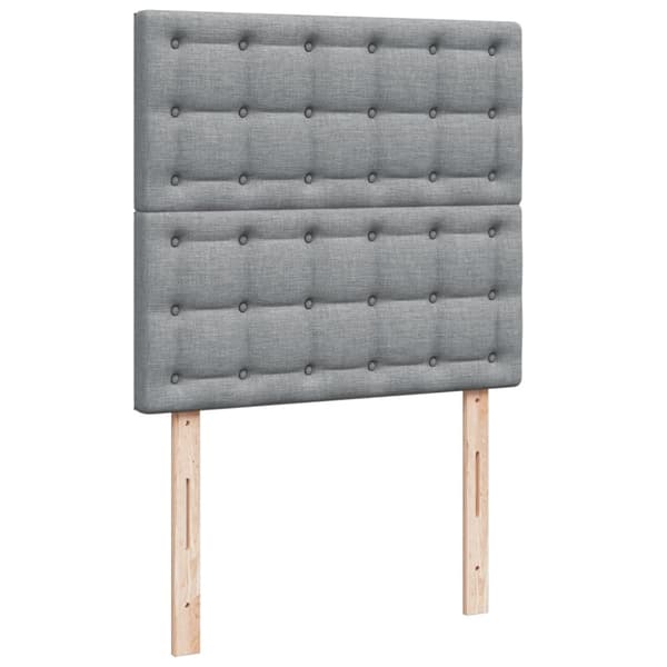 kontinentalseng med madras 90x190 cm stof lysegrå