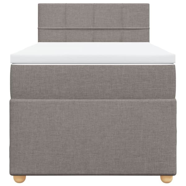 Ramsäng med madrass taupe 90x200 cm tyg