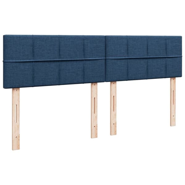Ramsäng med madrass blå 200x200 cm tyg