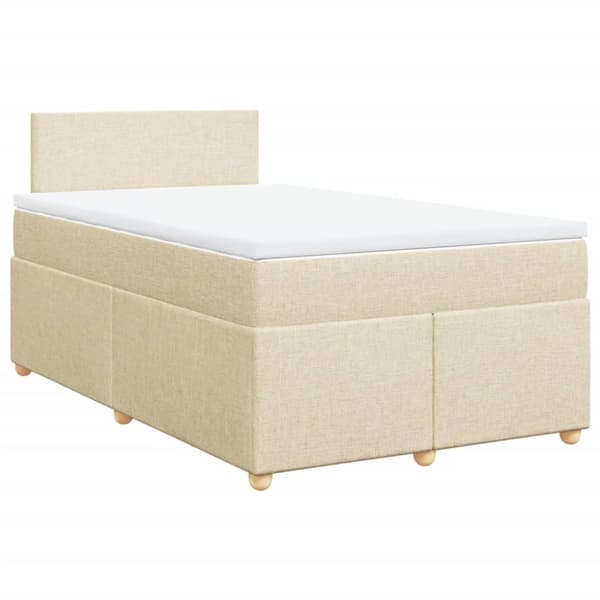 kontinentalseng med madras 120x190 cm stof cremefarvet