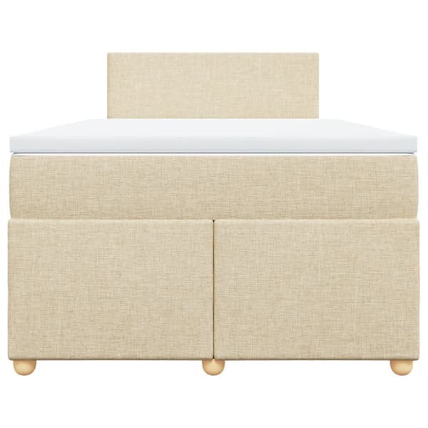 kontinentalseng med madras 120x190 cm stof cremefarvet