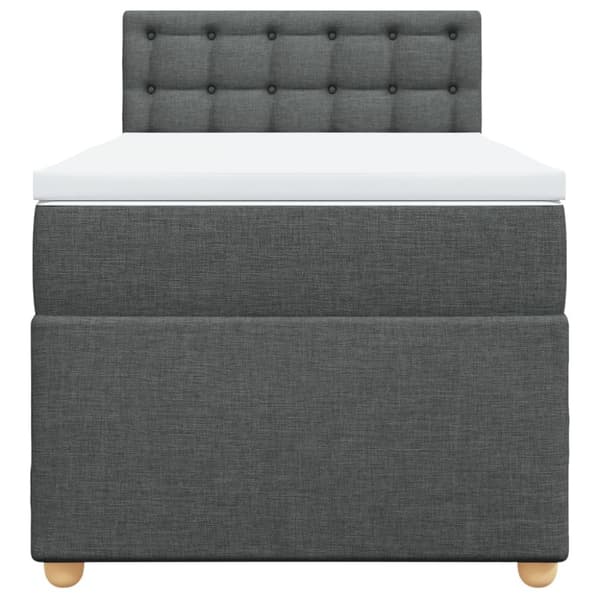Ramsäng med madrass mörkgrå 90x190 cm tyg