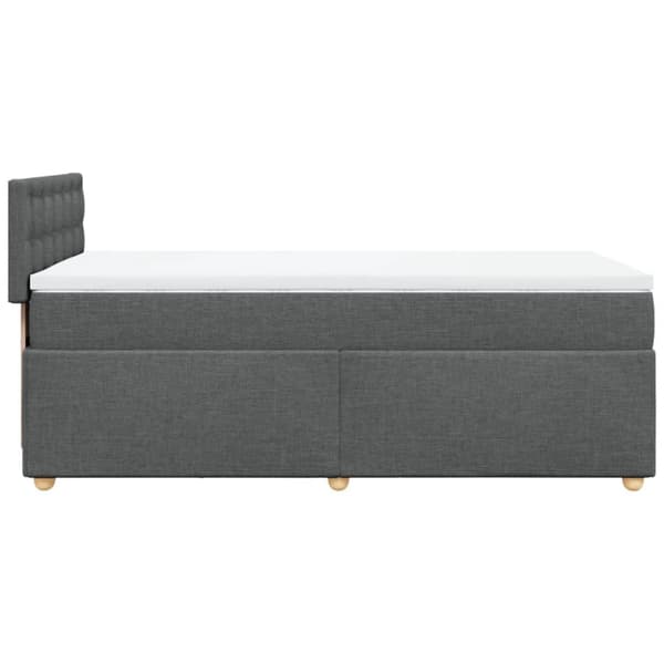 Ramsäng med madrass mörkgrå 90x190 cm tyg