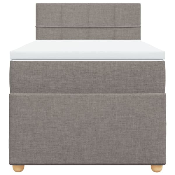 Mannermainen sänky patjalla, taupe, kangas, 90x200 cm