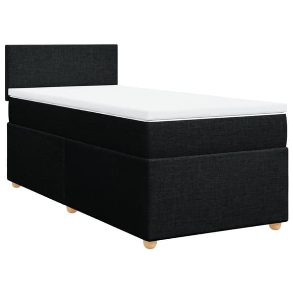 kontinentalseng med madras 100x200 cm stof sort