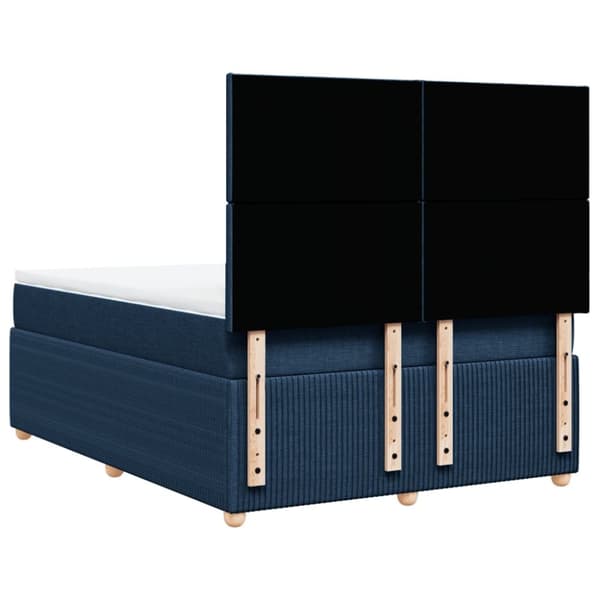 kontinentalseng med madras 140x190 cm stof blå